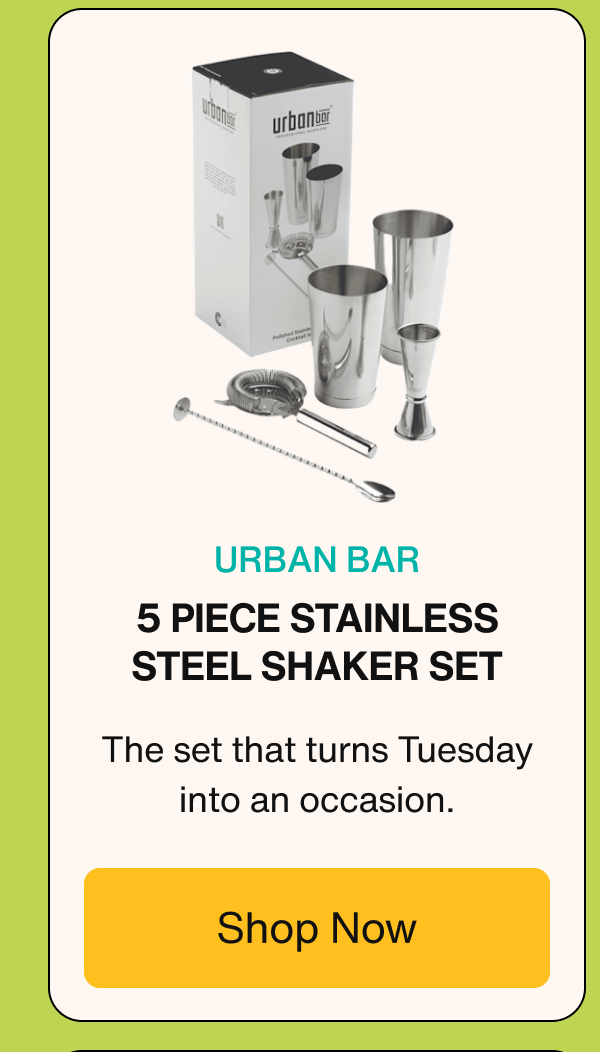 Urban Bar 5 Piece Stainless Steel Shaker Set