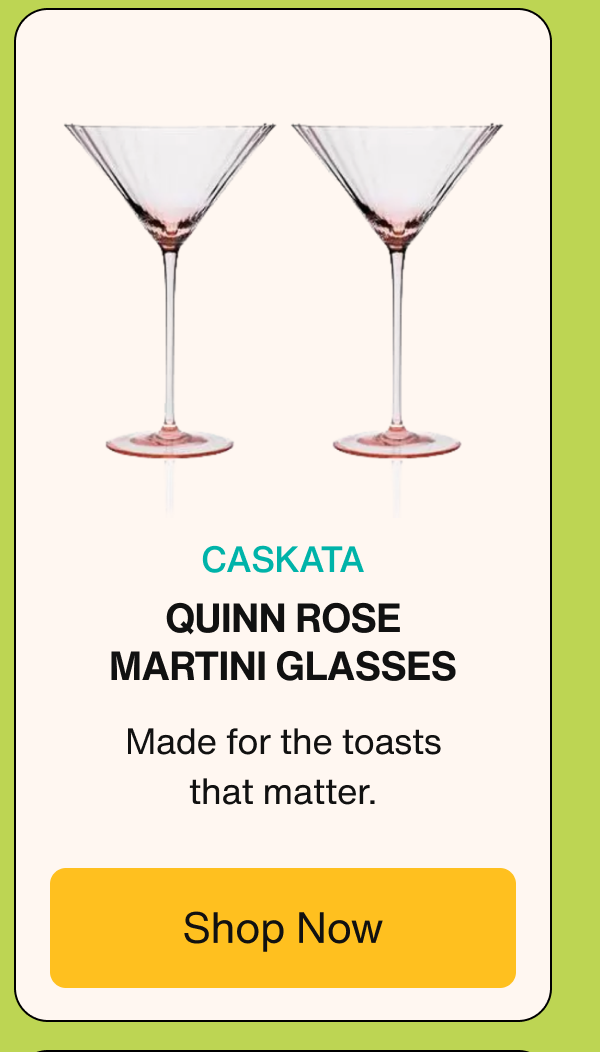 Caskata Quinn Rose Martini Glasses